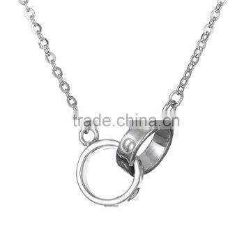 Alibaba wholesale 925 sterling silver jewelry shackle design couple necklace