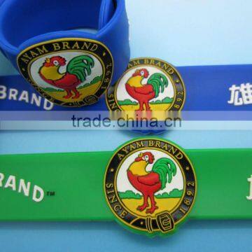 Promotional and Eeco-friendly 3D Cocks Shape Silicone Reflective Kids Slap Bands