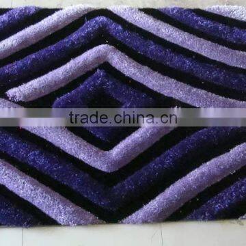 hand tufted 100% polyester 3D shaggy silk carpets ,floor mats,door mats