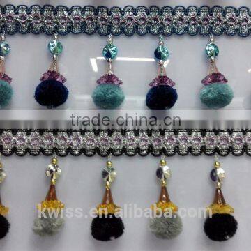 fashion pompon tassels fringe for curtain,pom pom trim