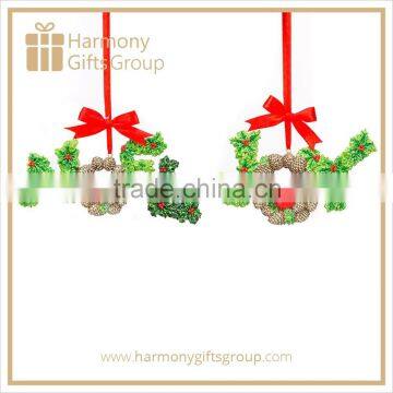 NOEL & JOY Bird Christmas Design Ornament Letter