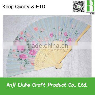 Beautiful lady bamboo cloth fan wedding gifts