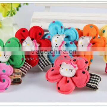 JP8015 New design five petals color hair clips for kids 2015