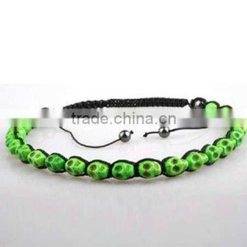 Fresh Olive Skull Shamballa Necklaces for Young KSHLXL-63