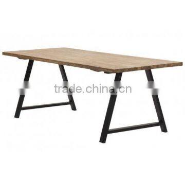 Vintage solid ash wood dining table, restaurant wooden table