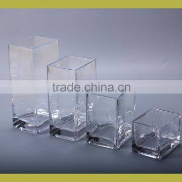 Clear Square Glass Flower Vase