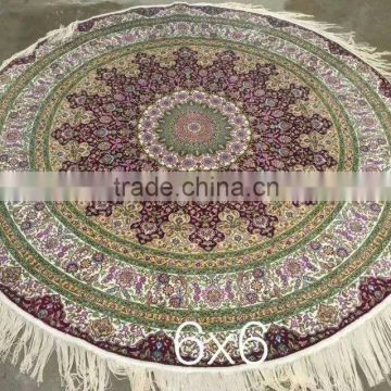 purple dinning room use handmade silk round carpet