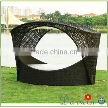 Modern Weather Resistant PE Wicker Rattan outdoor canopy lounge