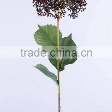 64 cm Plastic Hydrangea Spray With 4 Printed Leaves Artificial Flower photo-3