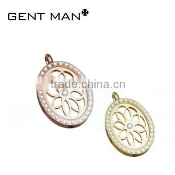 2016 simple unique plated gold design flower pattern beautiful pendant necklace for women