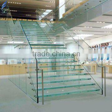 Decorative Stairs Glass Curved Stairs Decorate Glass Stair Supplier