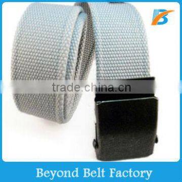 Casual Grey Color Cotton Webbing Belt with Stitching Lable for Jeans