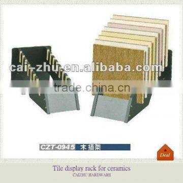 Wooden tile display display rack
