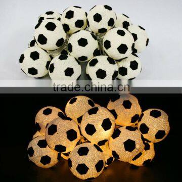 Football/Soccer Design Handmade Cotton Balls String Lights For Christmas Decor Wedding Bedroom Garden and Holiday Lighting