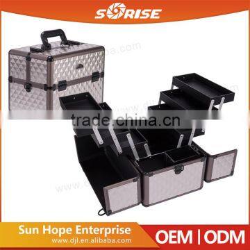 Europe Design Commercial Beauty Makeup Aluminum Trolley Case With Light and Mirror Quality Choice photo-5