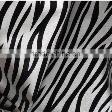 Zebra emboss PVC leather for garments .handbags ,suitcase ,ladies shoes usage