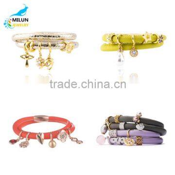 Wholesale 2016 angel pendant bracelet endless charms leather bracelet disk on key bracelet