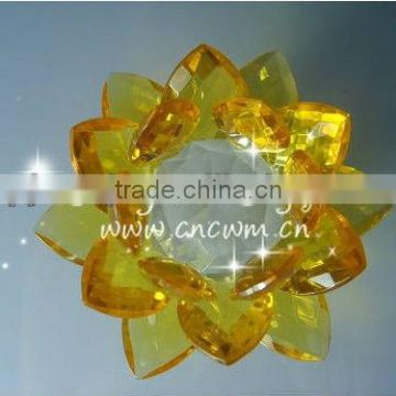 Cheap Crystal Yellow Wedding Lotus For Customer Take Away Gifts