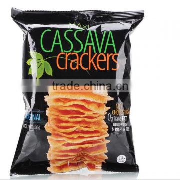 Plastic back seal packaging bag for potato chips/snacks