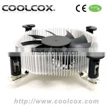 CoolCox LGA1150/1155/1156 Intel CPU cooler,Aluminium Heatsink with copper insert