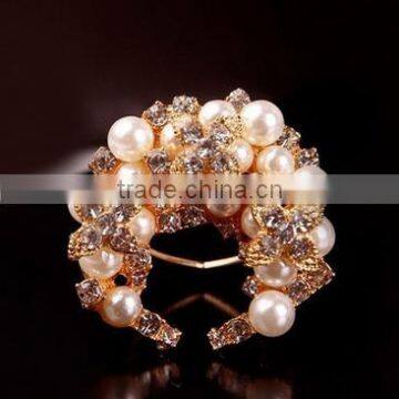 sweetheart pearl women pins crystal heart shape brooch