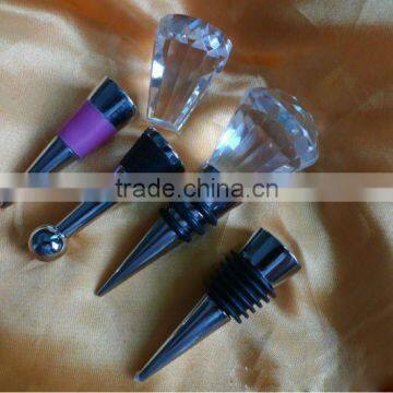 Arrival color crystal glass wine bottle stopper for bar accessories(R-1207