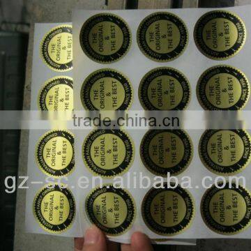 Gold paper sticker printing