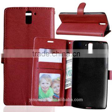 Cell Phone PU Leather Flip Card-slot Case for OnePlus 1 photo-4