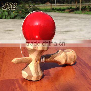 High Glossy Red Ball Bamboo Kendama Toy
