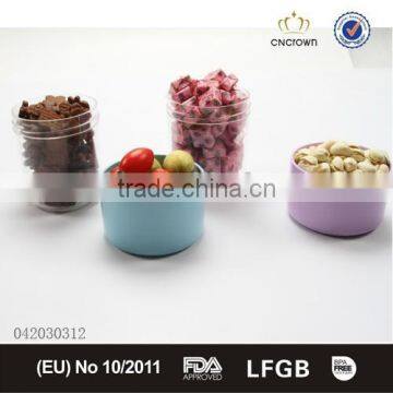 High Quality BPA Free Transparent Plastic Can for Snack Food with PP Lid