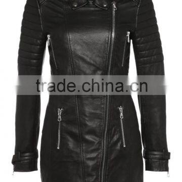 black Leather coat Women Genuine