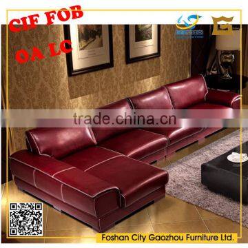 2016 modern design living furniture L shape leather sofa