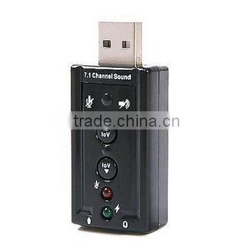 2016 new wholesale 7.1 Channel USB External Sound Card Audio Adapter USB 2.0 Audio Sound Card black