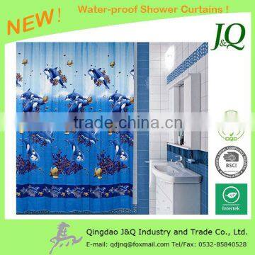 Polyester Ocean Animal Print Shower Curtains