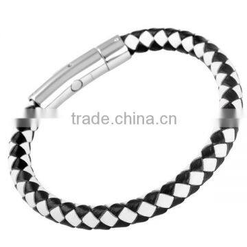 Stainless Steel Magnetic Leather Bracelet Magnetic Clasp Bracelet