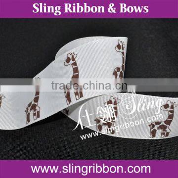 Giraffe Printed Grosgrain Ribbon Wholesale