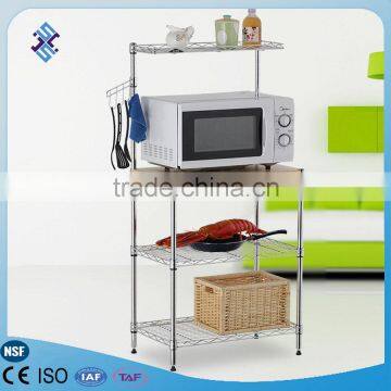 4 layer adjustable Kitchen shelf for microwave oven rack