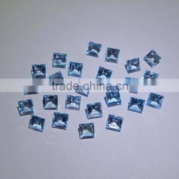 NATURAL SKY BLUE TOPAZ CUT FACETED GOOD COLOR & QUALITY 6 MM SQUARE LOT photo-3
