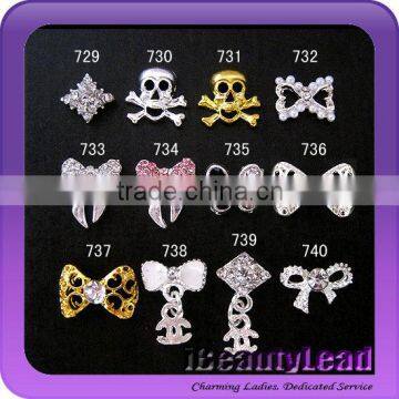 3d nail metal nail studs with rhinestone