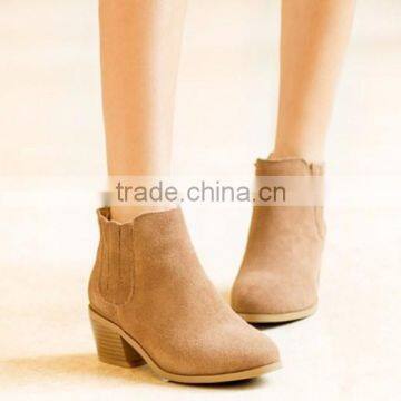 Genuine Leather Boots Half Boots Wedges Shoes CP6694