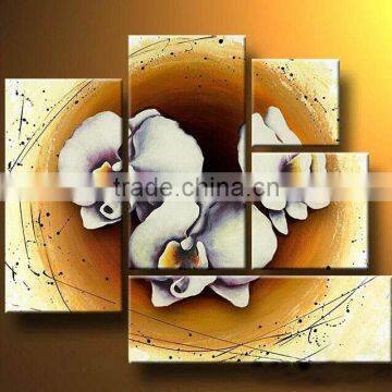 Handpainted Modern Flower Oil Painting 5 Panels Wall Art 57087 photo-1
