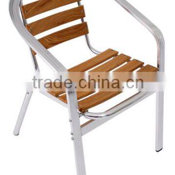 Outdoor Aluminum bistro wood chair