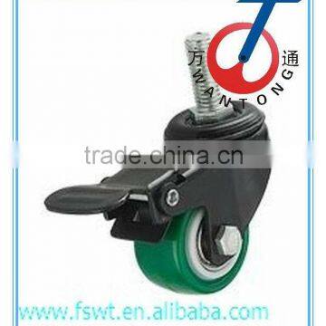 Light Duty Polyurthane Furniture Caster Screw Wheel Brake