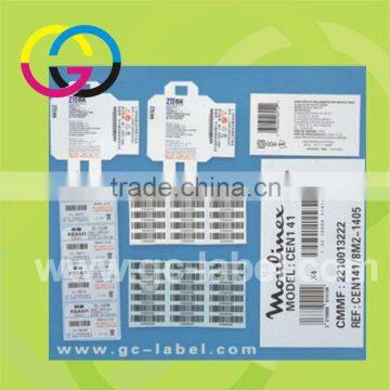 High quality vinyl material shipping barcode tags self-adhesive stickers and labels