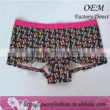 Lady underwear with printed flowers non-disposable woman panties