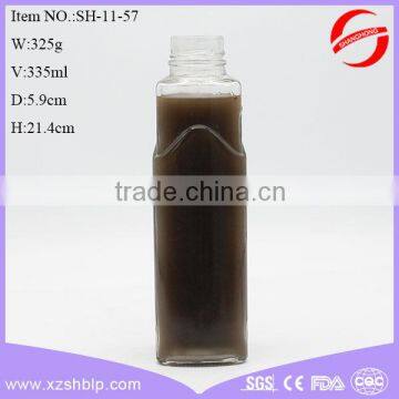 juice glass bottle/ glass bottle for juice/ glass juice bottle with tin lid