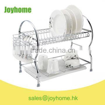 large capacity chrome plated metal dish drainer