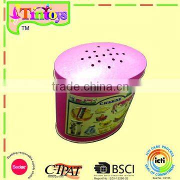 Food Storage Canister Tin Can Metal Oval Tea Tin Box