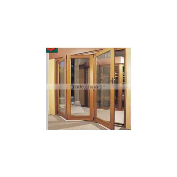 elegant wood clad aluminium sliding folding doors