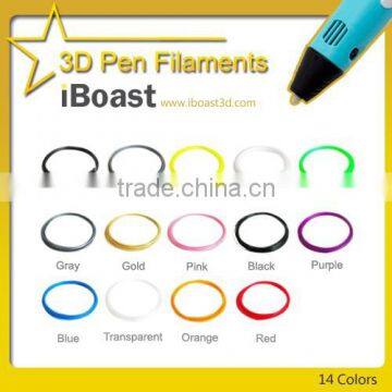 3D pen filament ABS PLA filaments, 3D drawing Pen Filament, 1.75mm diameter 3d printer pen filament (@FP03)